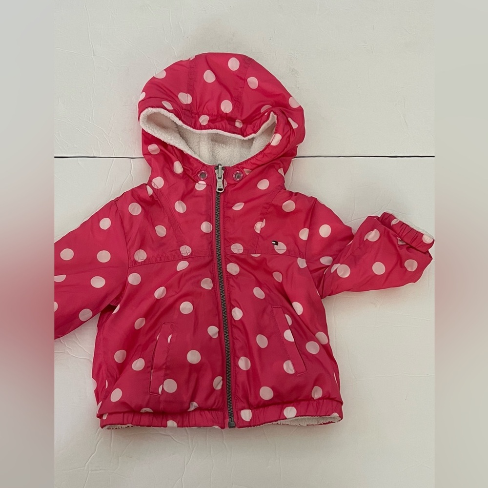 New Toddler (girl) reversible coat, 12 M